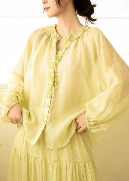 Modern White V Neck Patchwork Linen Shirt Fall